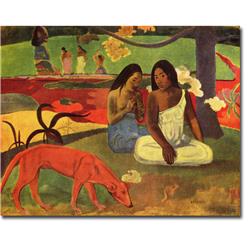 1216am427sag Arearea Joyfulness By Paul Gauguin Premium Gallery-wrapped Canvas Giclee Art - 12 X 16 X 1.5 In.