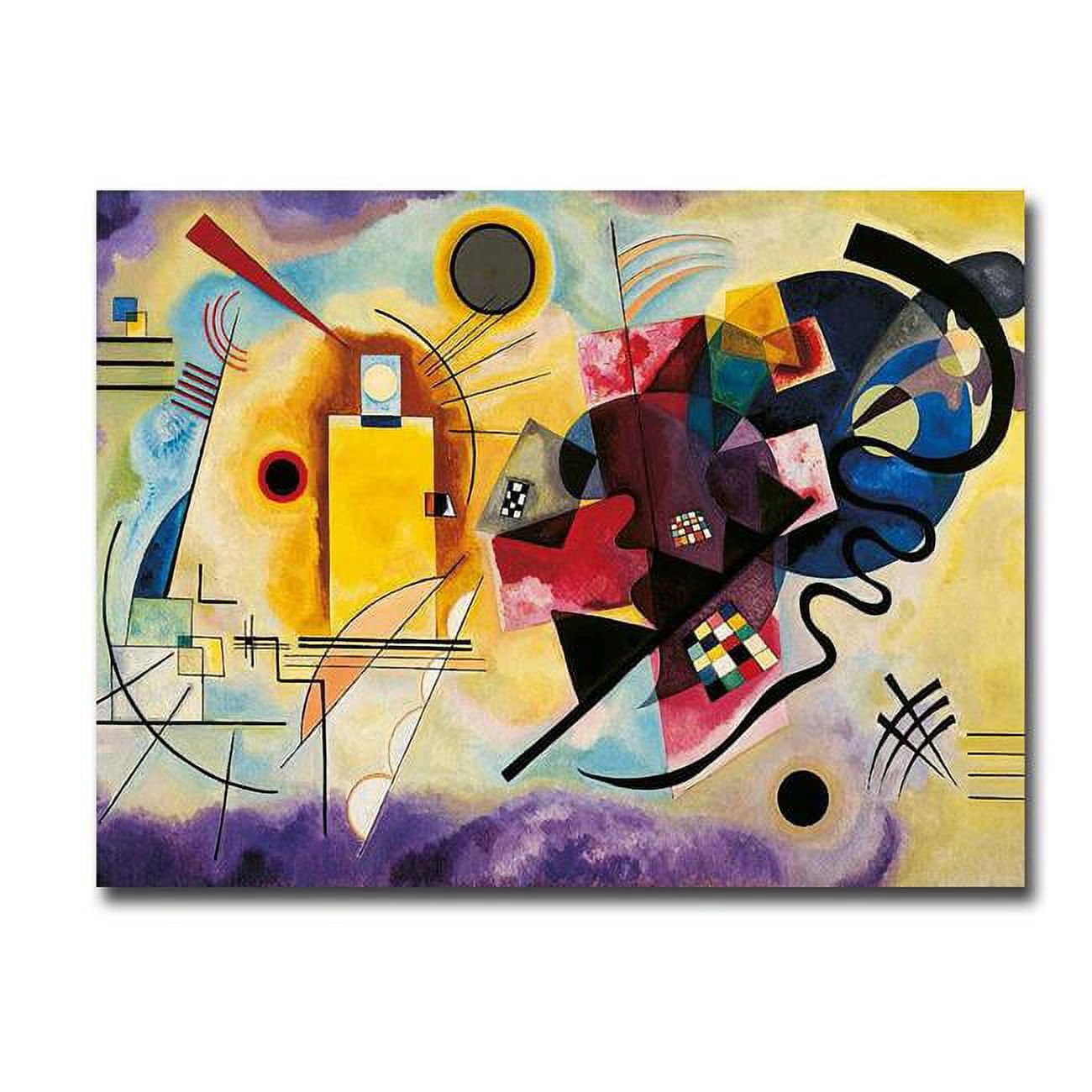 1216am554sag Yellow, Red & Blue By Wassily Kandinsky Premium Gallery Wrapped Canvas Giclee Art - 12 X 16 X 1.5 In.