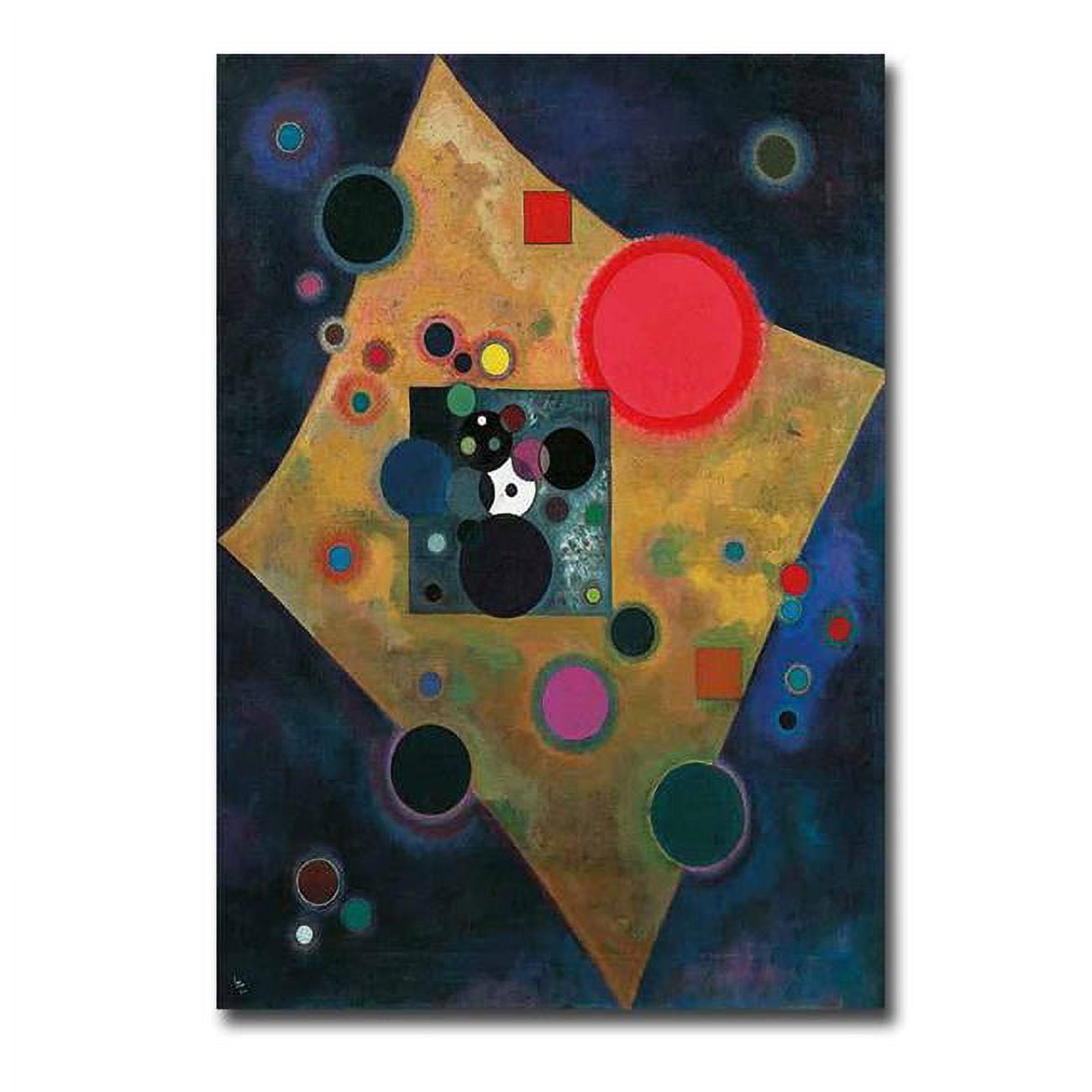 1216am555sag Pink Accent By Wassily Kandinsky Premium Gallery Wrapped Canvas Giclee Art - 12 X 16 X 1.5 In.