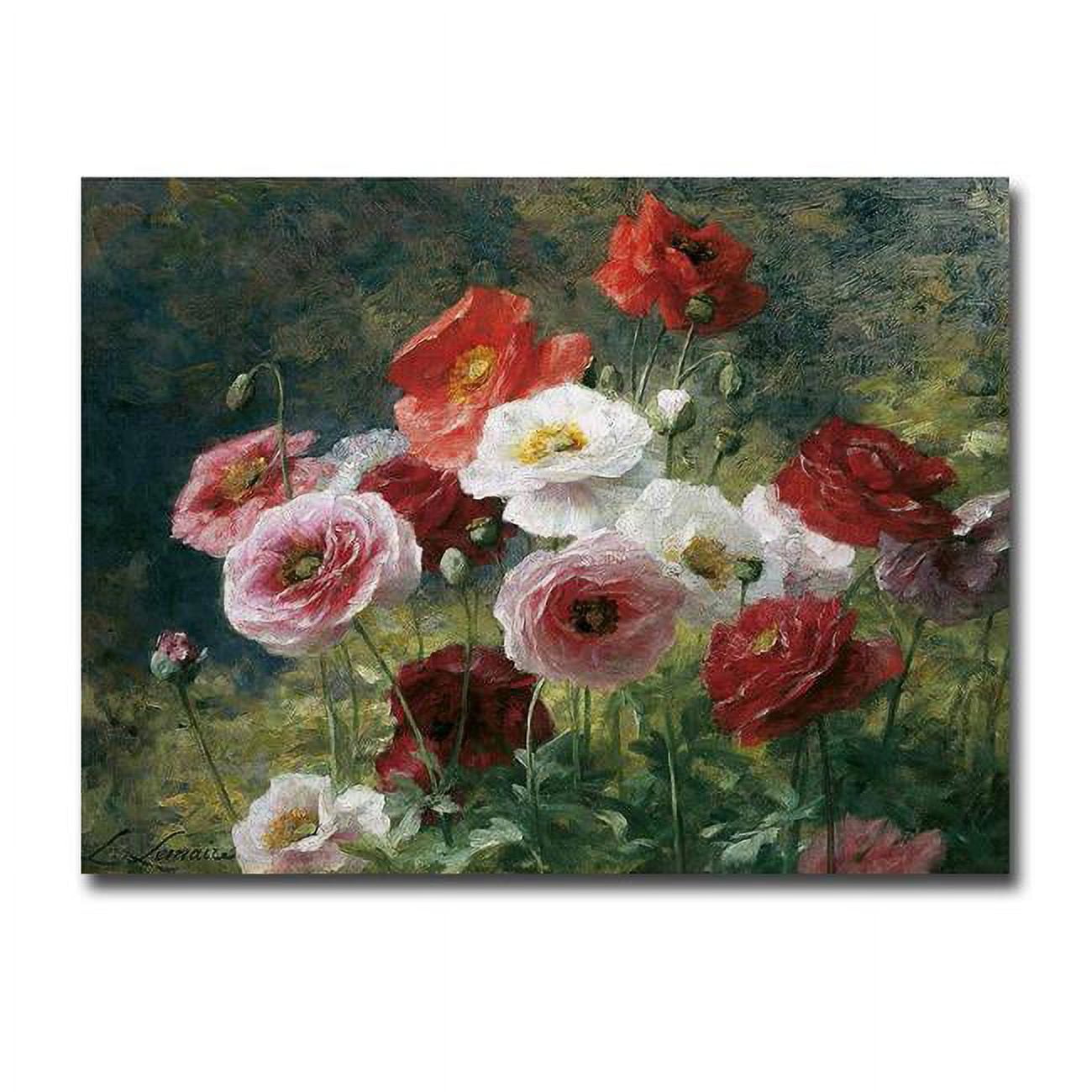 1216am556sag Poppies By Louis Marie Lemaire Premium Gallery Wrapped Canvas Giclee Art - 12 X 16 X 1.5 In.