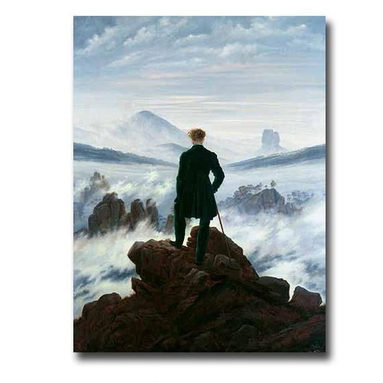 1216am559sag Wanderer Above The Sea Of Fog By Caspar David Friedrich Premium Gallery Wrapped Canvas Giclee Art - 12 X 16 X 1.5 In.