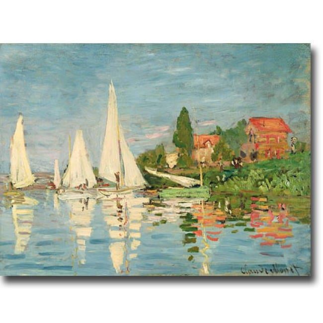 1216am767sag Regatta At Argenteuil By Claude Monet Premium Gallery-wrapped Canvas Giclee Art - 12 X 16 X 1.5 In.