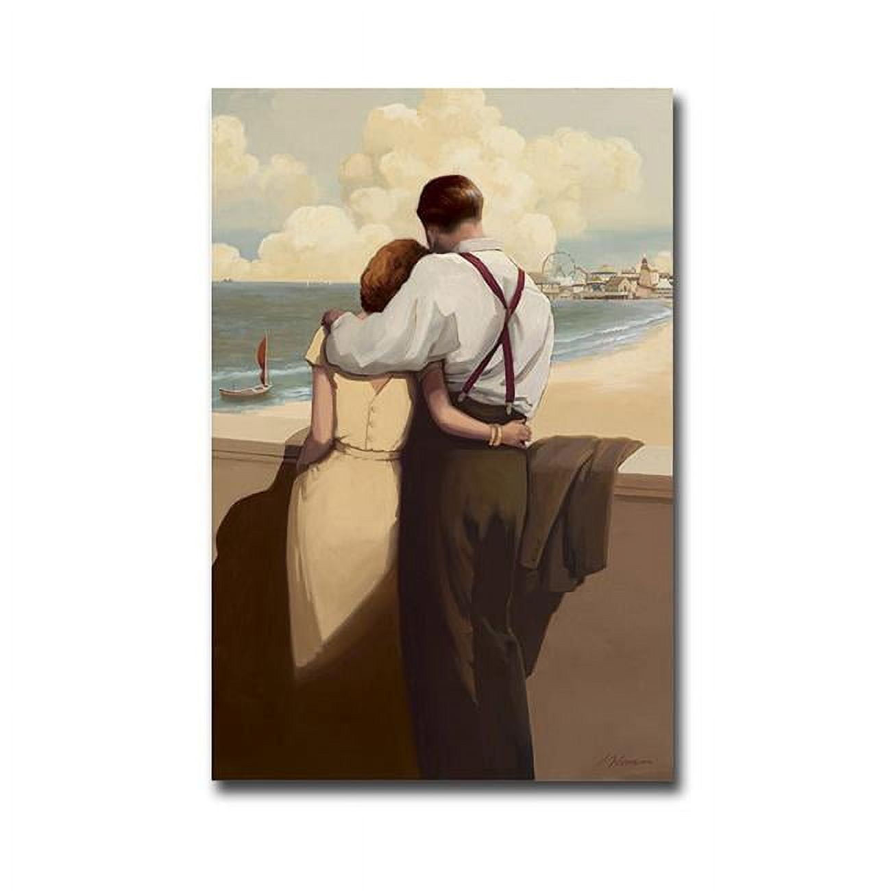 1624g733eg Lovers Point By Jacqueline Osborn Premium Gallery Wrapped Canvas Giclee Art - 16 X 24 X 1.5 In.