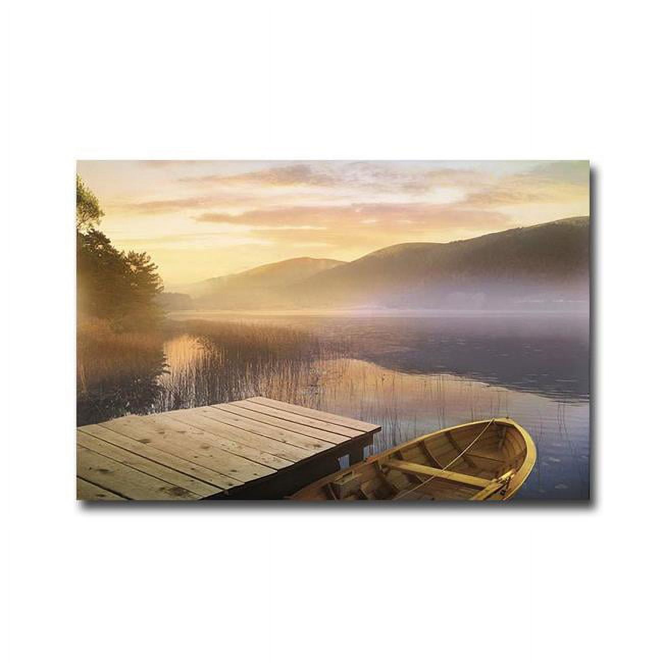 1624o454eg Morning On The Lake By Yaming Hu Premium Gallery-wrapped Canvas Giclee Art - 16 X 24 X 1.5 In.