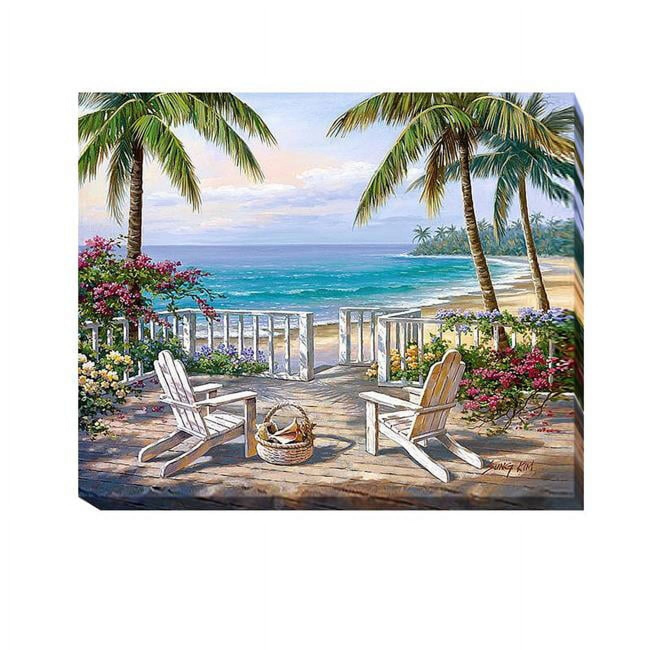 35425748ig Coastal View By Sung Kim Premium Oversize Gallery-wrapped Canvas Giclee Art - 35 X 42 In.