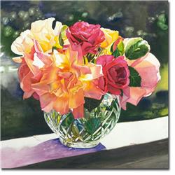 3636483tg Rose Bowl By Judy Koenig Premium Oversize Gallery-wrapped Canvas Giclee Art - 36 X 36 In.