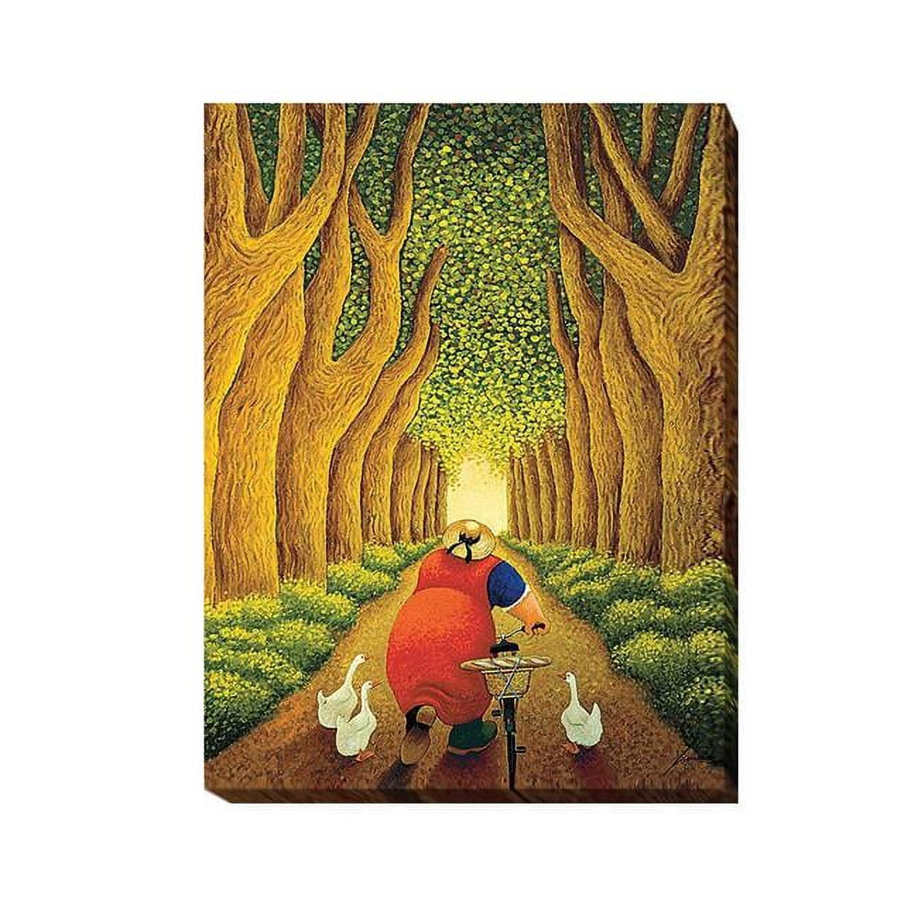 1216m394ig Home From The Market By Lowell Herrero Premium Gallery-wrapped Canvas Giclee Art - 12 X 16 X 1.5 In.