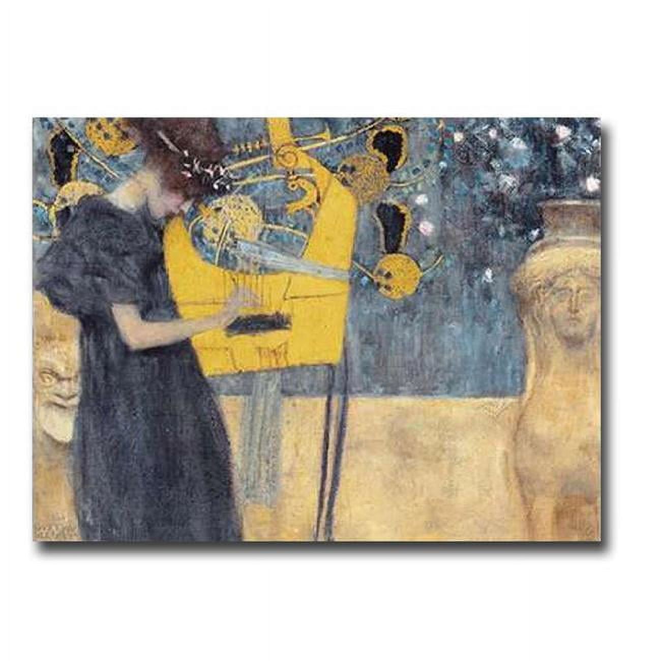 1216w512sag Musik By Gustav Klimt Premium Gallery-wrapped Canvas Giclee Art - 12 X 16 X 1.5 In.