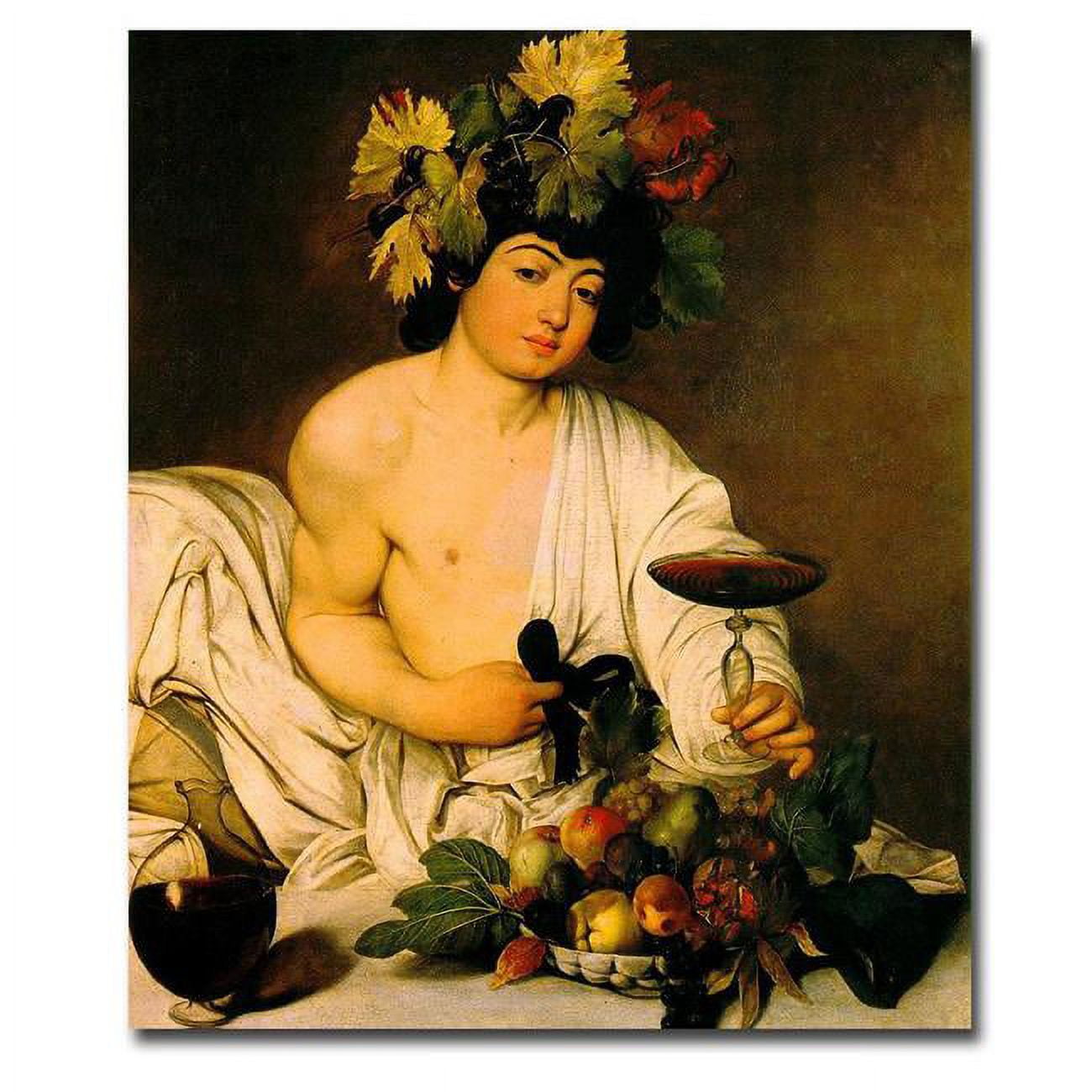 1216w835sag Bacchus By Caravaggio Premium Gallery-wrapped Canvas Giclee Art - 12 X 16 X 1.5 In.