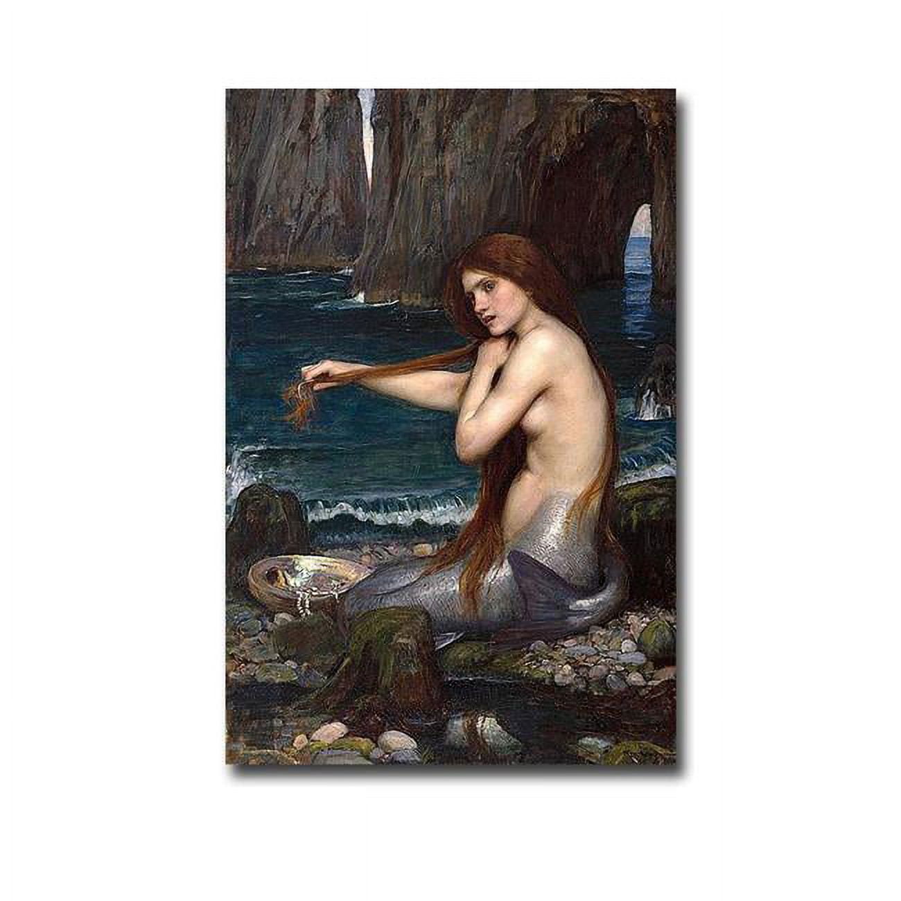 1624x835ig The Mermaid By John Waterhouse Premium Gallery-wrapped Canvas Giclee Art - 16 X 24 X 1.5 In.