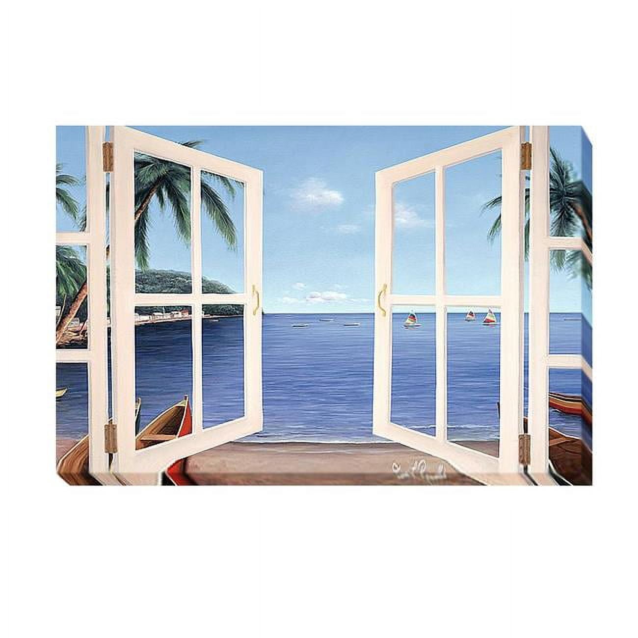 Day Dreams Window By Diane Romanello Premium Gallery-wrapped Canvas Giclee Art - 16 X 24 X 1.5 In.