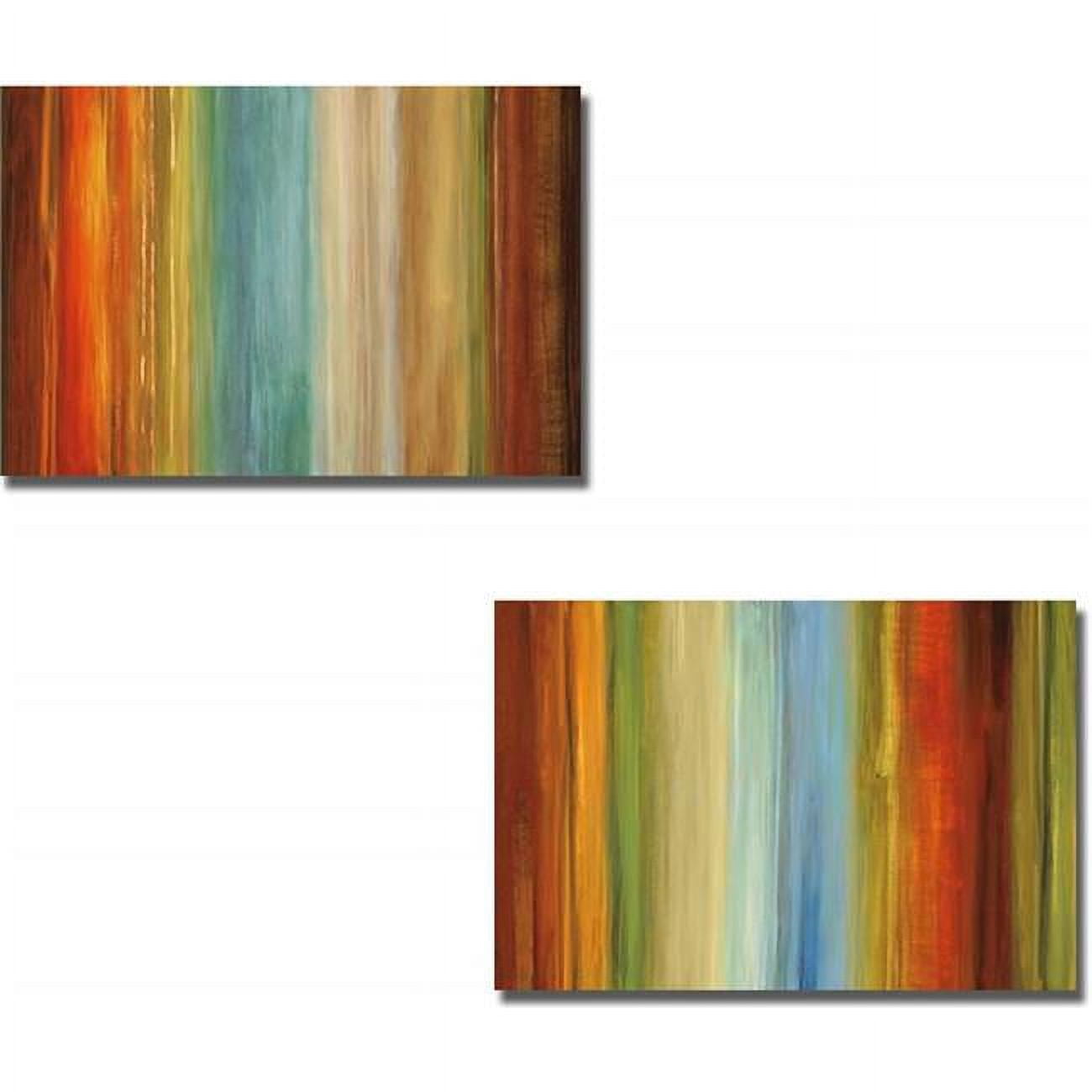 1218a587tg Wavelength I & Ii By Max Hansen 2-piece Premium Gallery Wrapped Canvas Giclee Art Set - 12 X 18 X 1.5 In.
