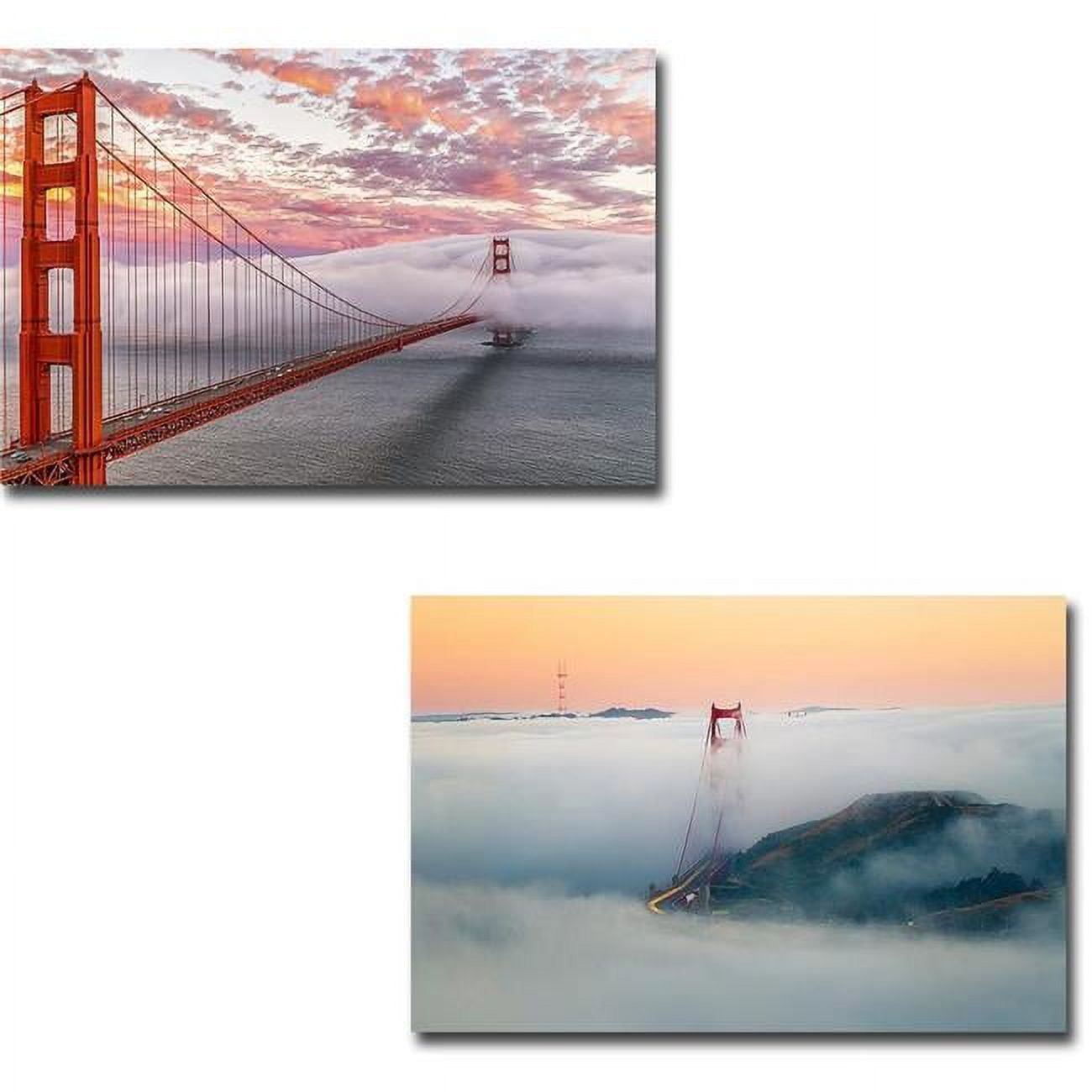 1218g278ig Evening Commute & Breakthrough By Dave Gordon 2-piece Premium Gallery Wrapped Canvas Giclee Art Set - 12 X 18 X 1.5 In.