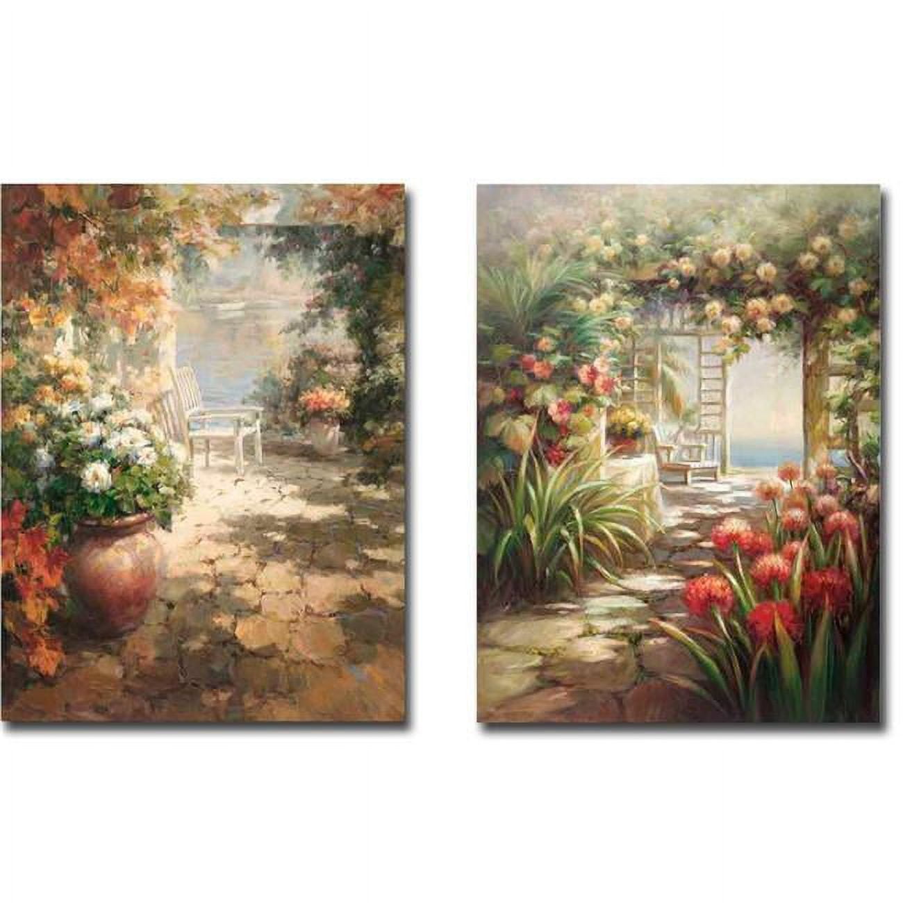 1218h435eg Cobblestone Cove I & Ii By Roberto Lombardi 2-piece Gallery-wrapped Canvas Giclee Art Set - 12 X 18 X 1.5 In.