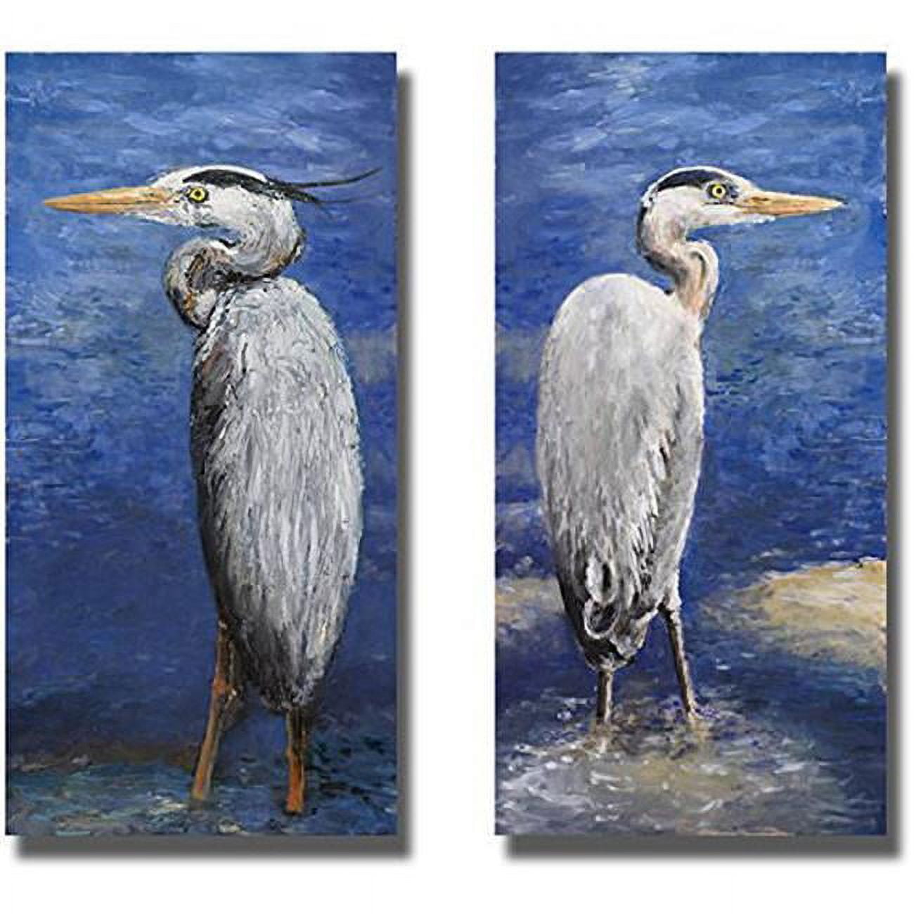 1224321sg Into The Pond I & Ii By Walt Johnson Premium Gallery Wrapped Canvas Giclee Art Set - Ready-to-hang, 12 X 24 X 1.5 In.