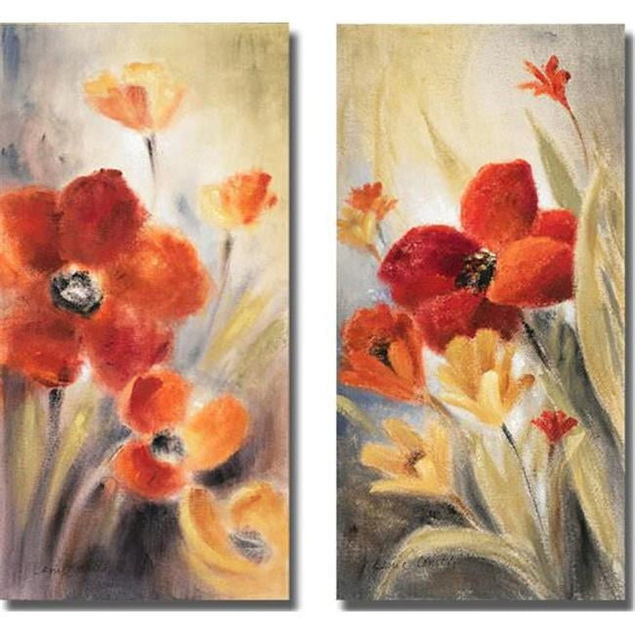 1224394sg Secret Garden I & Ii By Lanie Loreth Premium Gallery Wrapped Canvas Giclee Art Set - Ready To Hang, 12 X 24 X 1.5 In.