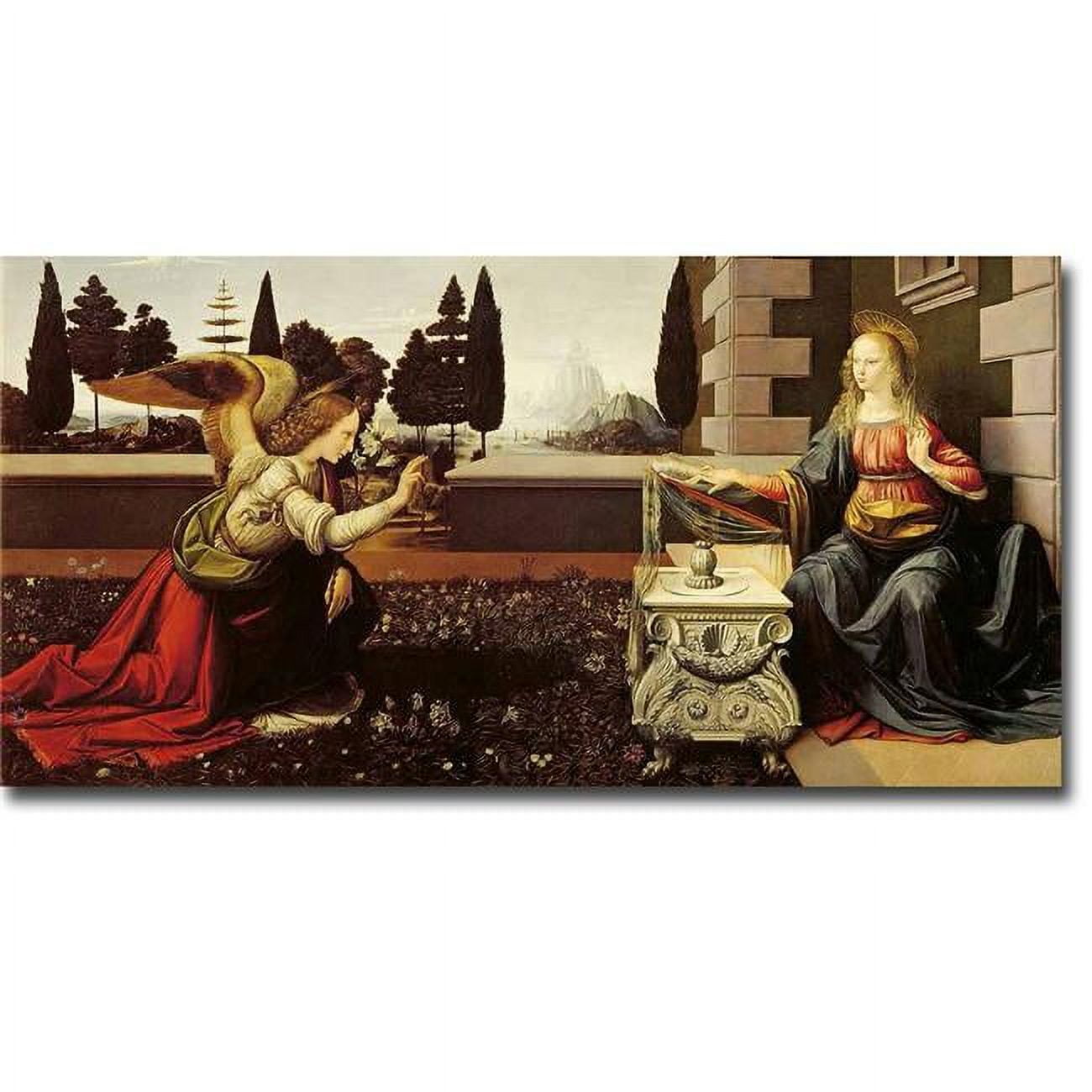 1224am534sag Annunciation By Leonardo Da Vinci Premium Gallery Wrapped Canvas Giclee Art - Ready To Hang, 12 X 24 X 1.5 In.