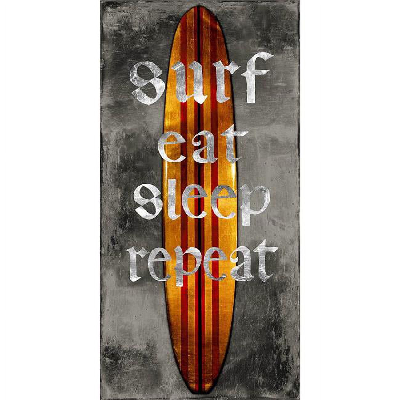 1224m277tg Surf Repeat By Charlie Carter Custom Gallery-wrapped Canvas Giclee Art - Ready To Hang, 12 X 24 X 1.5 In.