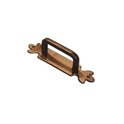 Aiw-2010-ni Wrought Iron Cabinet Pull Handle - Hammered Back Plate, Natural Iron