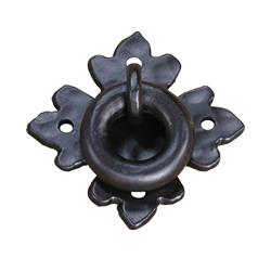 Aiw-2012-ox Wrought Iron Cabinet Pull - Hammered Spear End Back Plate