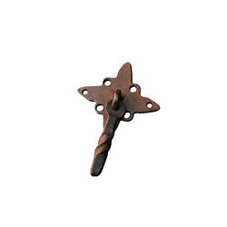 Aiw-2013-ni Wrought Iron Cabinet Pull-smooth Floral End Back Plate