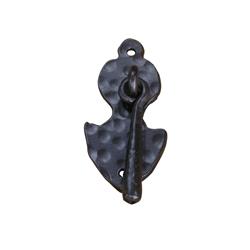 Aiw-2015-ox Wrought Iron Cabinet Ring Pull - Hammered Floral Back Plate