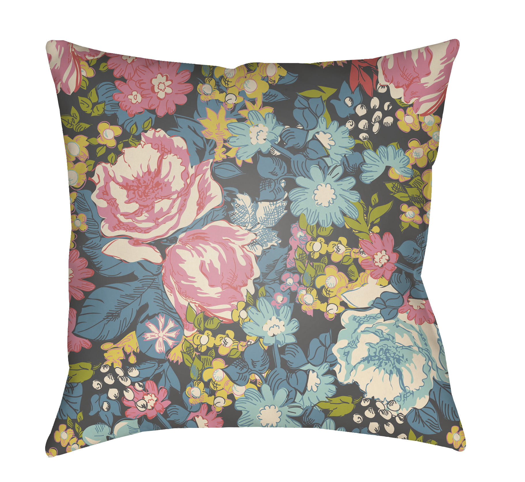 Lota1100-1616 Lolita Square Pillow, Carnation Pink & Denim Blue - 16 X 16 Ft.