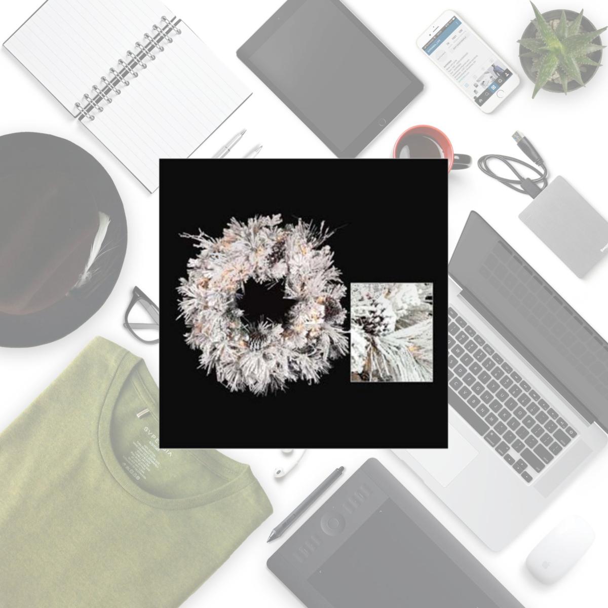 Picture of Autograph Foliages C-70414 34 in. Flocked Pine Wreath-4, Flocked