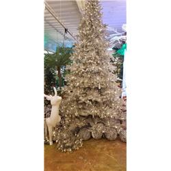 C-180444 7.5 Ft. Vintage Champagne Tree With Twinkling Led Lights, Champagne