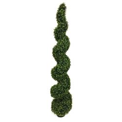 8 Ft. Uv Dwarf Boxwood Spiral Topiary, Tutone Green