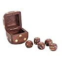 Gr030 Dice Box With 5 Dices, Honey