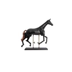 Mg006b Artist Horse Large, Black Distressed French Finish