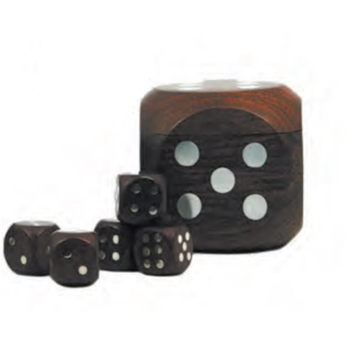 Gr031 Dice Box With 5 Dices, Silver