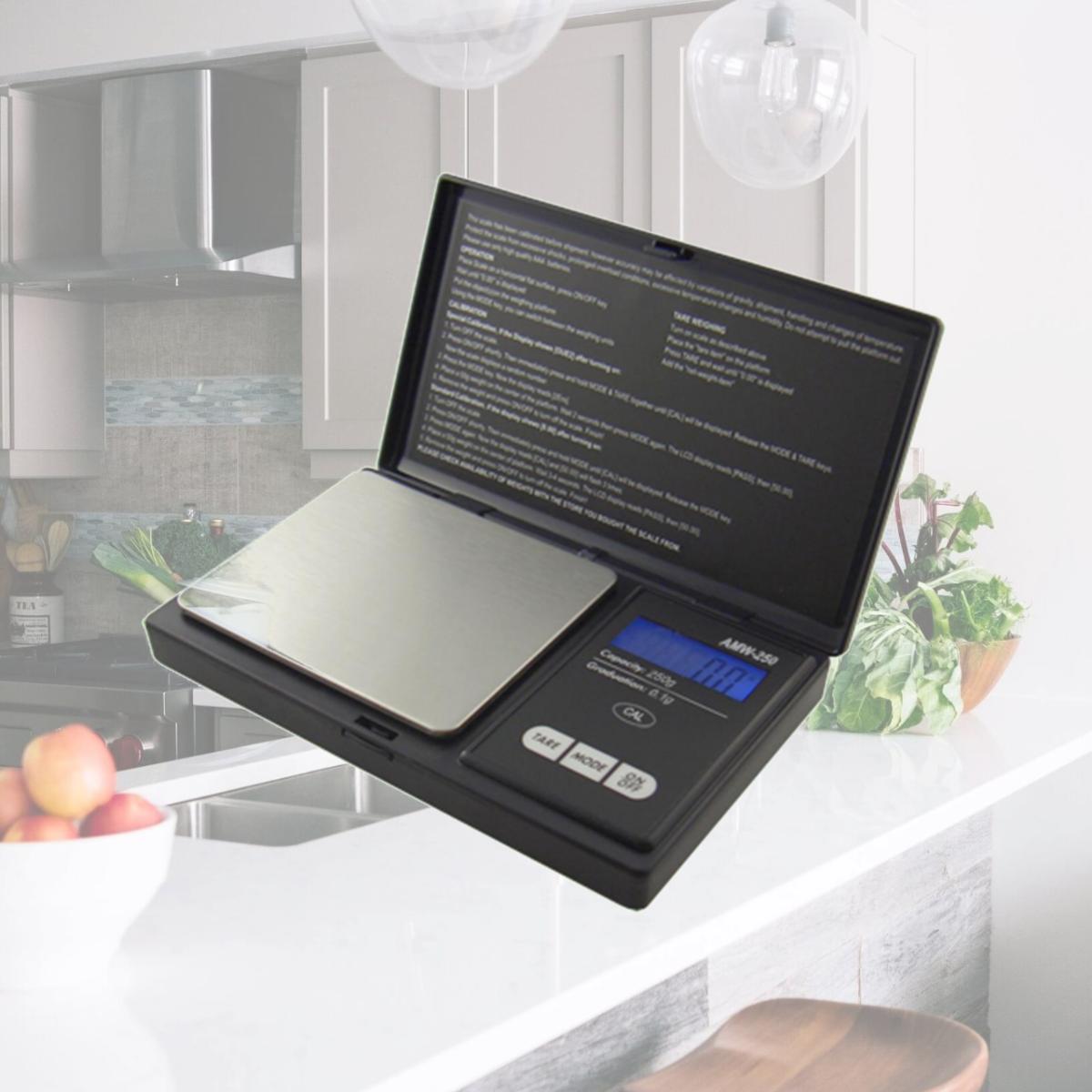Picture of American Weigh Scales AWS-250-BLK 250 x 0.1G Signature Series Black Digital Pocket Scale