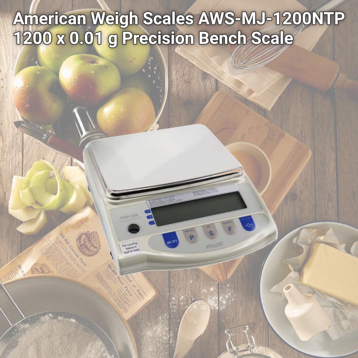 Picture of American Weigh Scales AWS-MJ-1200NTP 1200 x 0.01 g Precision Bench Scale
