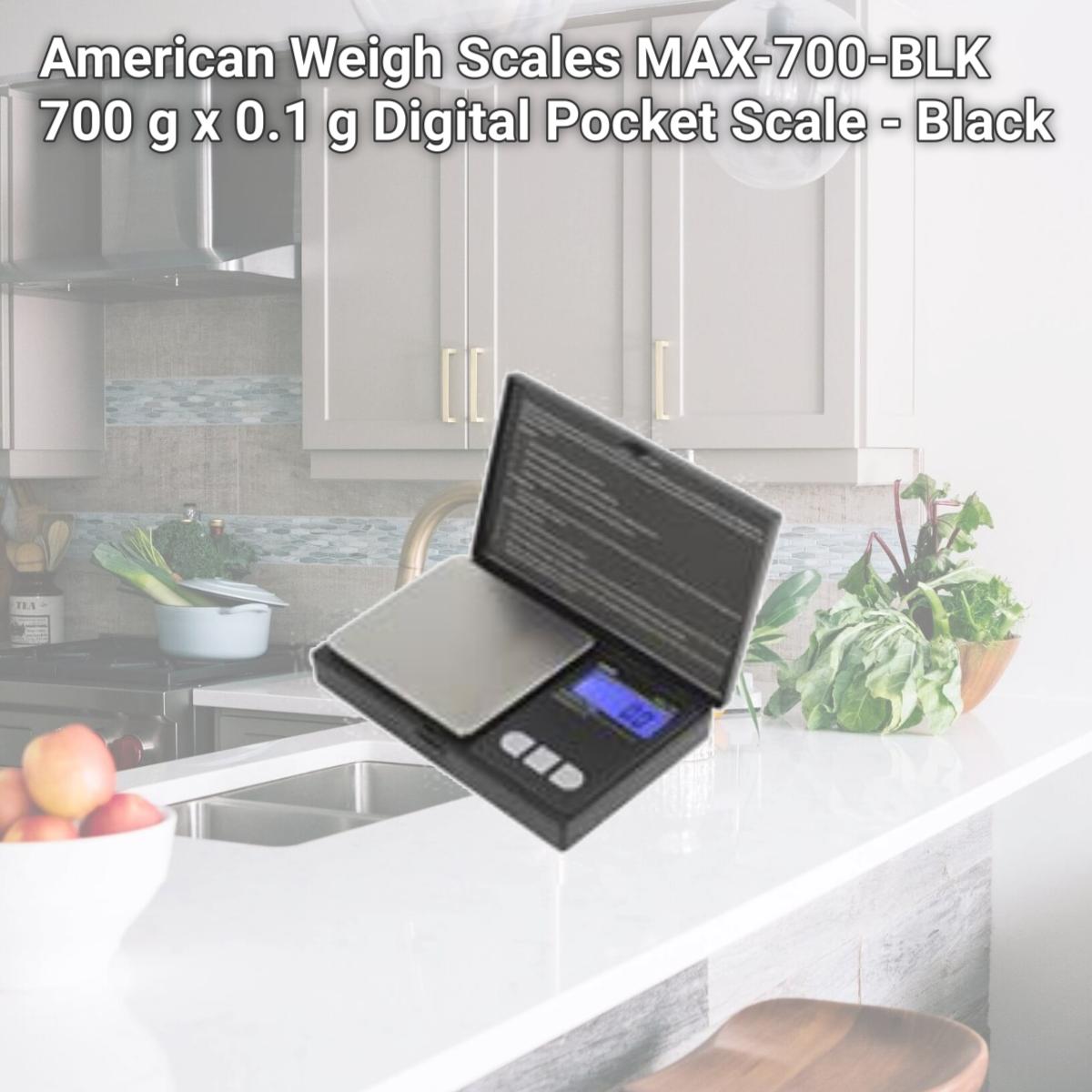 Picture of American Weigh Scales MAX-700-BLK 700 g x 0.1 g Digital Pocket Scale - Black