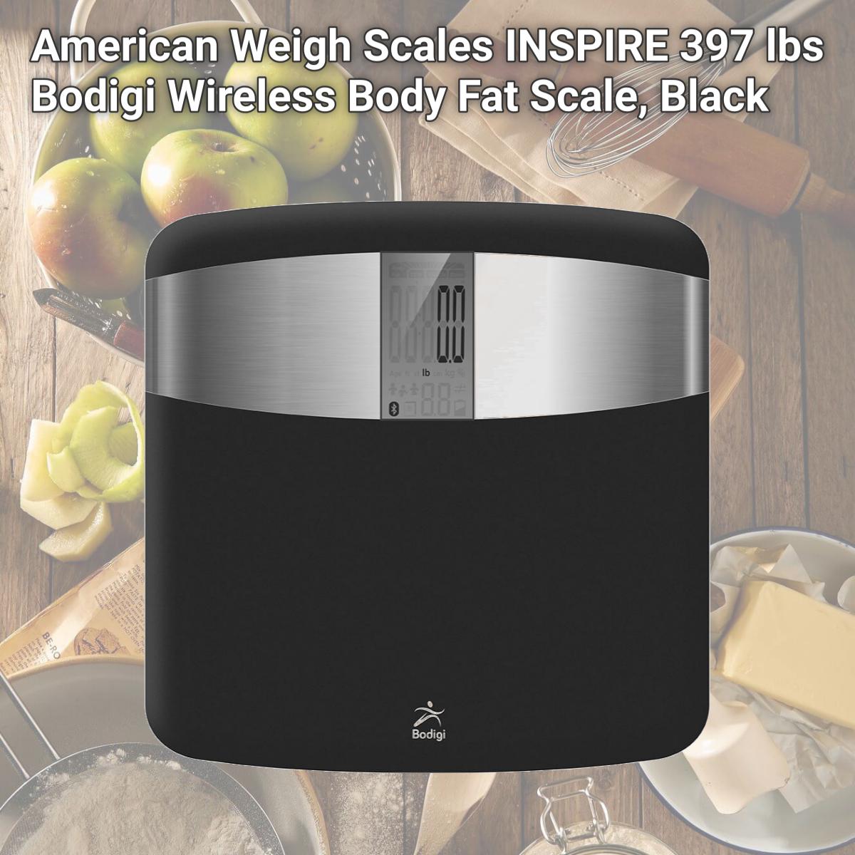 Picture of American Weigh Scales INSPIRE 397 lbs Bodigi Wireless Body Fat Scale, Black