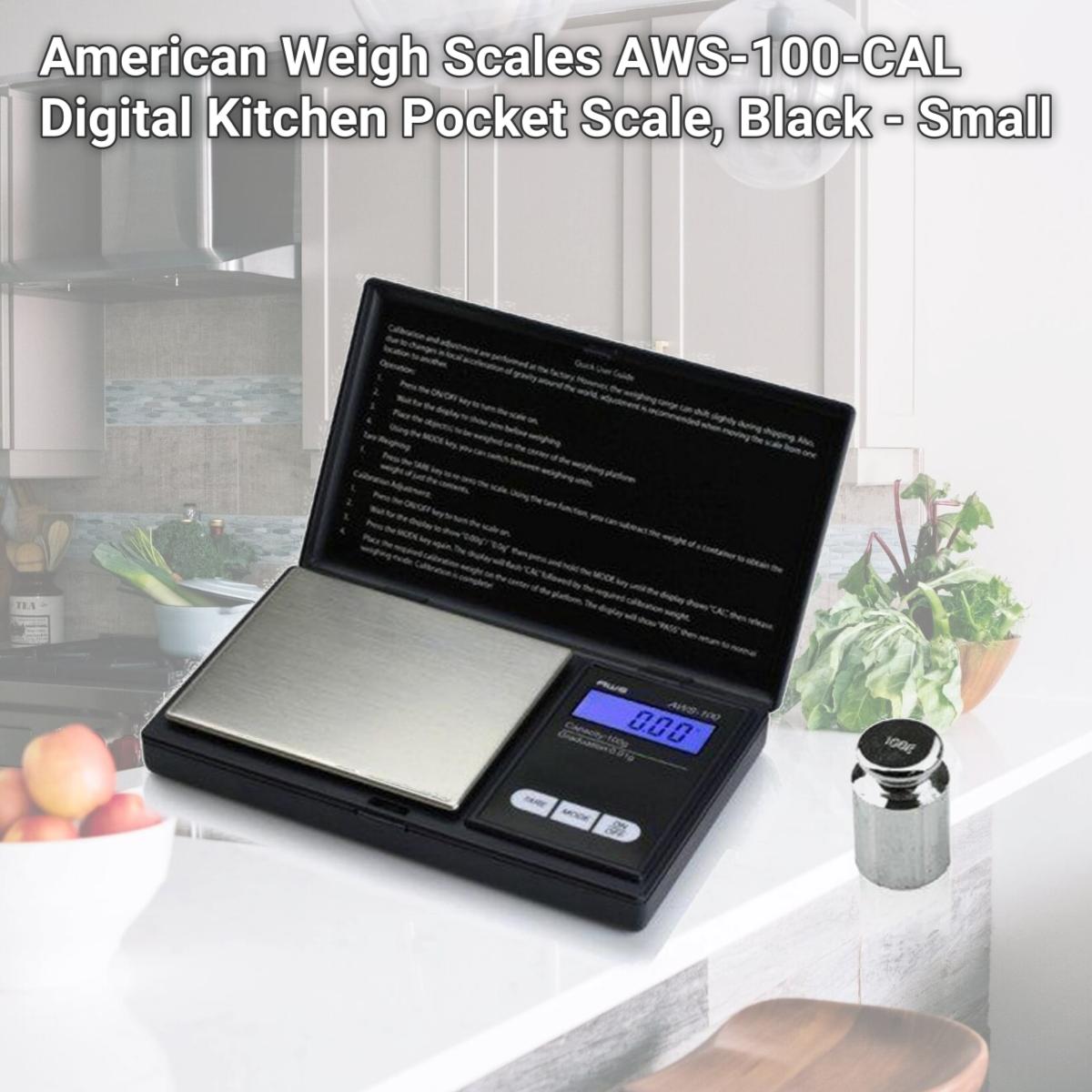 Picture of American Weigh Scales AWS-100-CAL Digital Kitchen Pocket Scale, Black - Small