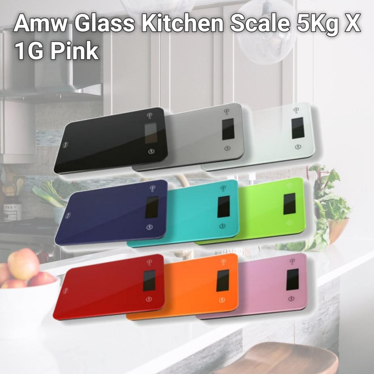 Picture of Amw Glass Kitchen Scale 5Kg X 1G Pink