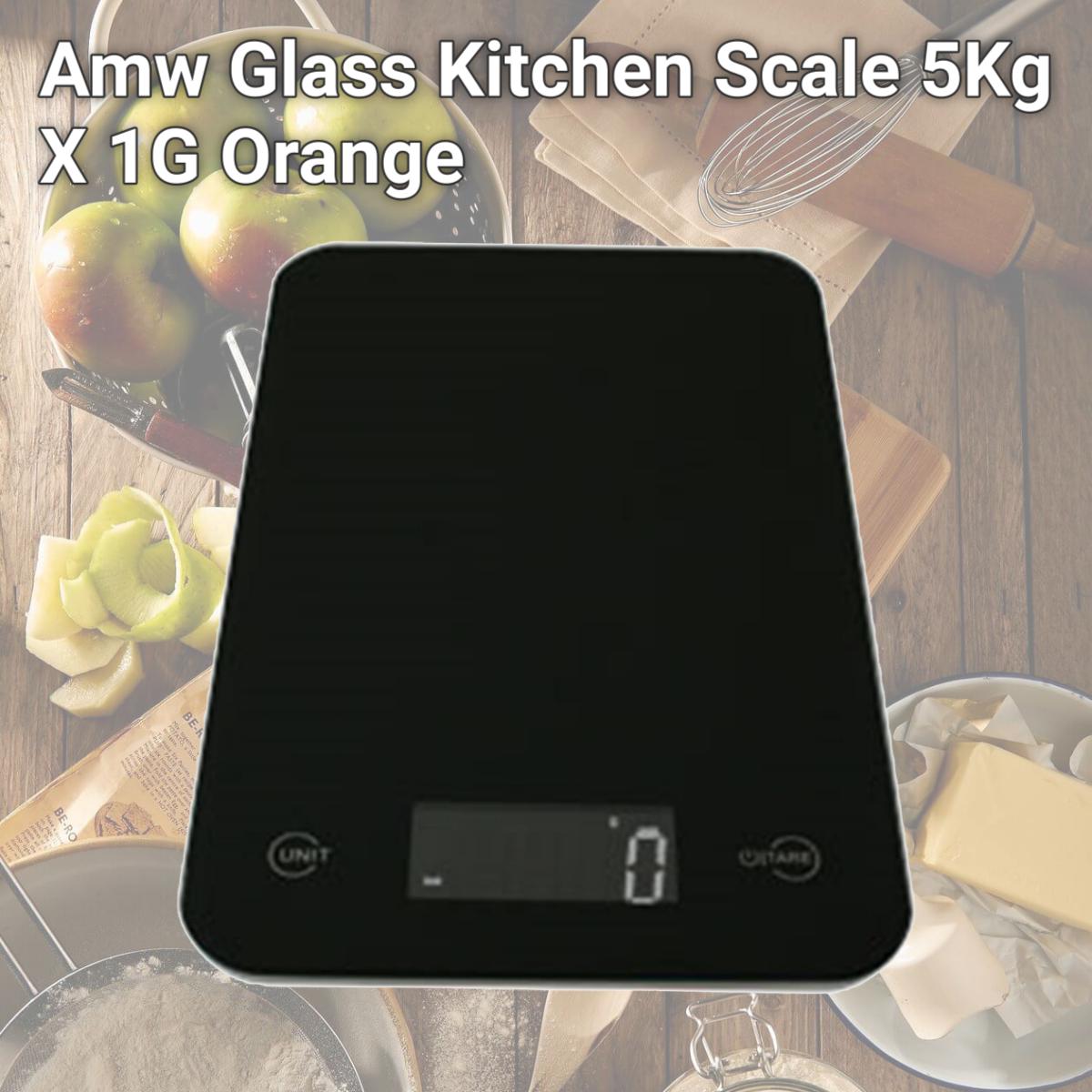 Picture of Amw Glass Kitchen Scale 5Kg X 1G Orange
