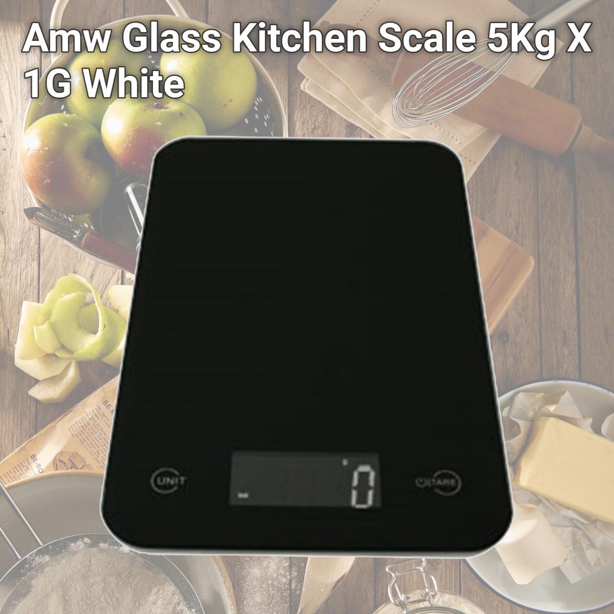 Picture of Amw Glass Kitchen Scale 5Kg X 1G White