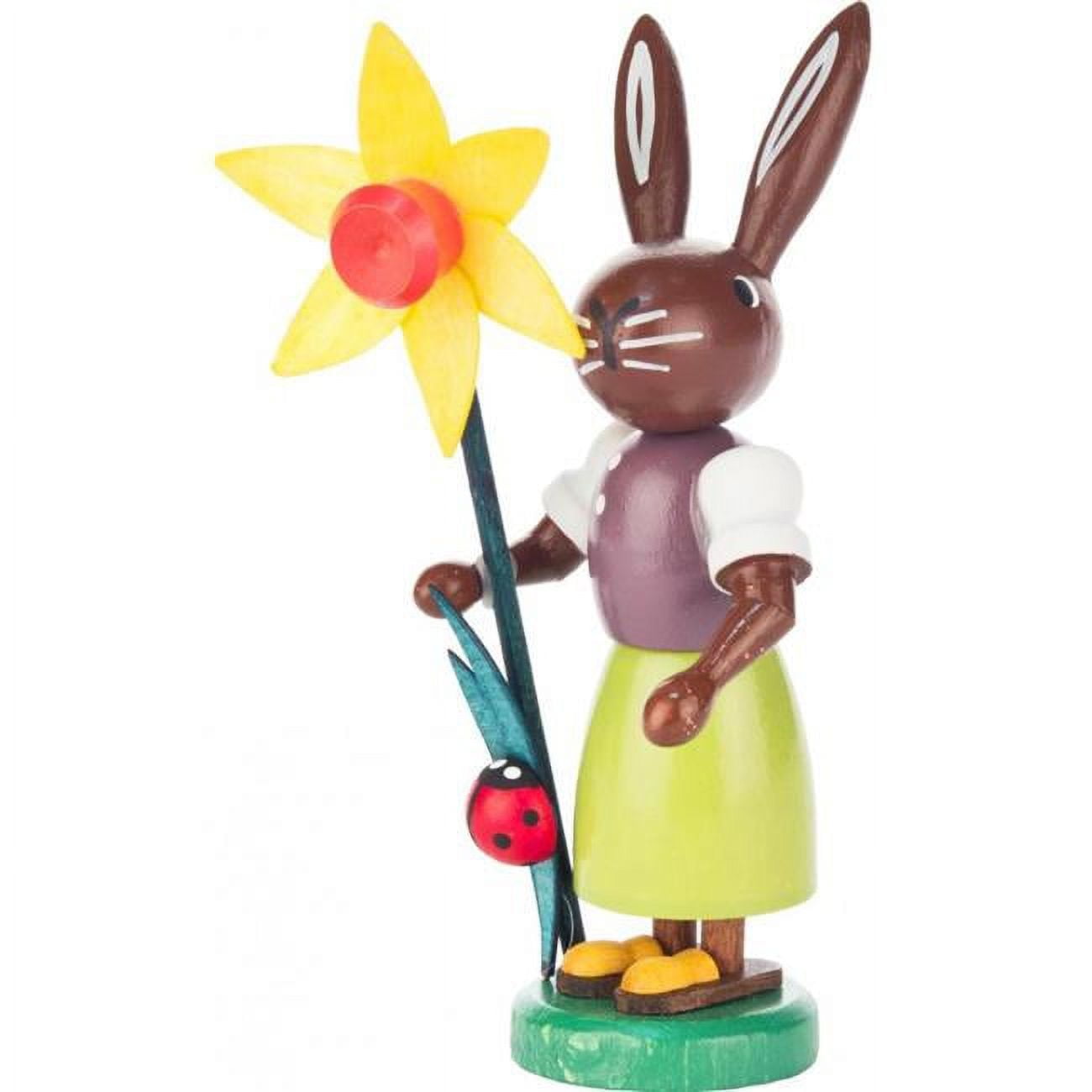 224-538 Dregeno Easter Ornament - Rabbit Holding Flower