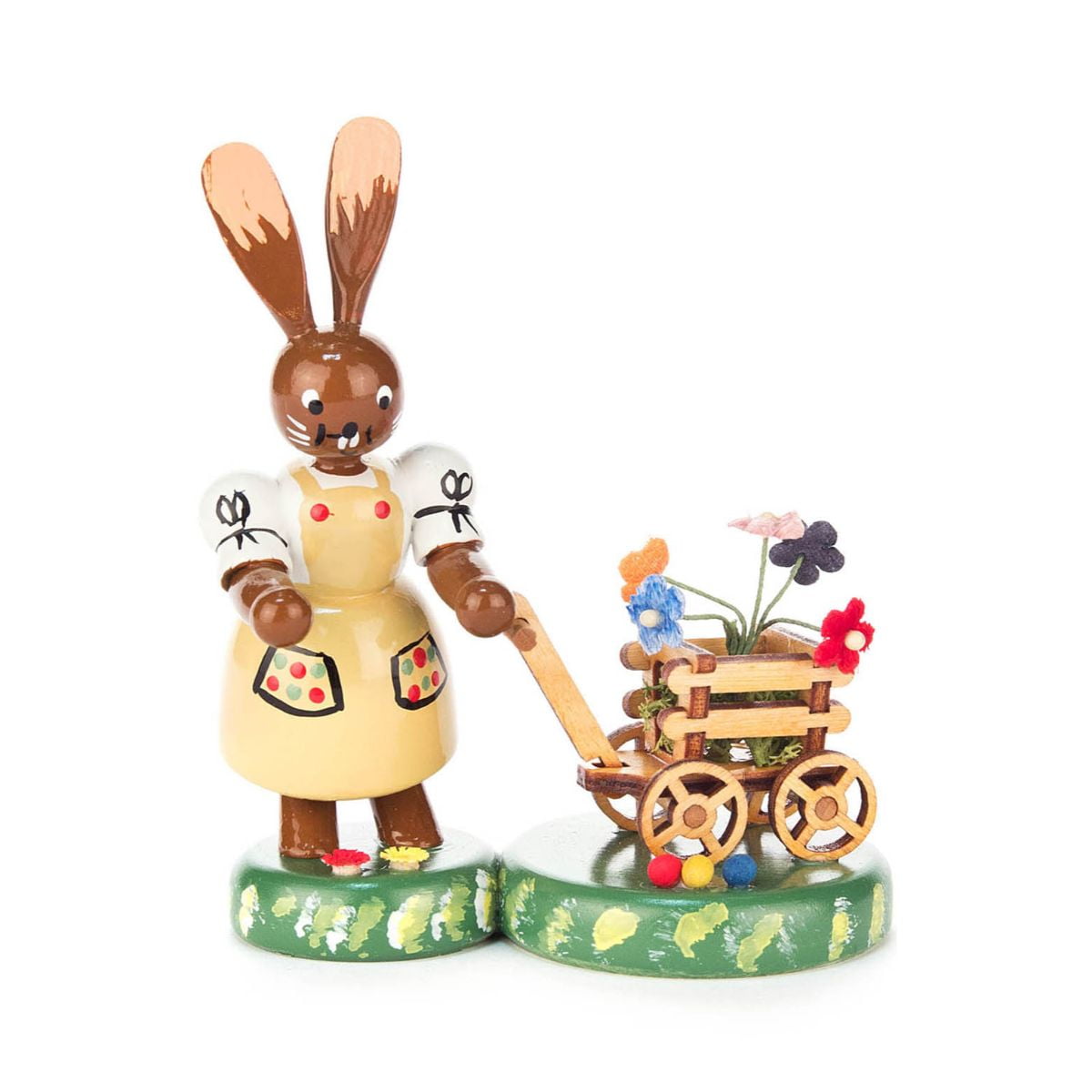 224-624 Dregeno Easter Figure - Bunny Lady With Flower Cart