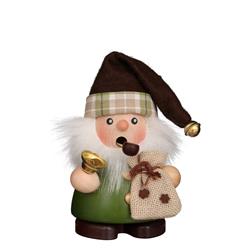 1-688 Christian Ulbricht Smoker - Rolly Polly Santa in Green - 4.1 x 2.6 x 2.8 in.
