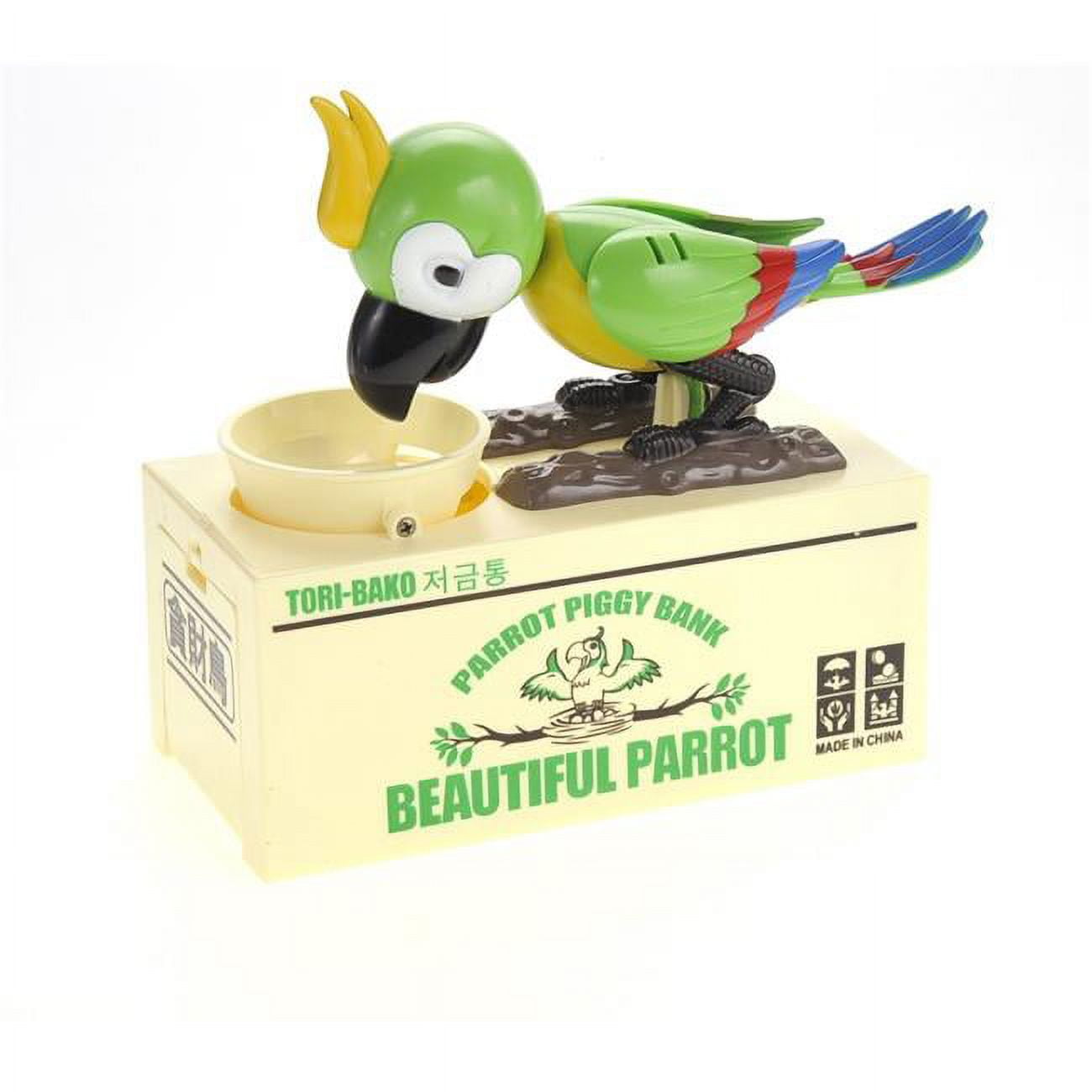 Mpt501 Green Cute Parrot Piggy Bank - Green
