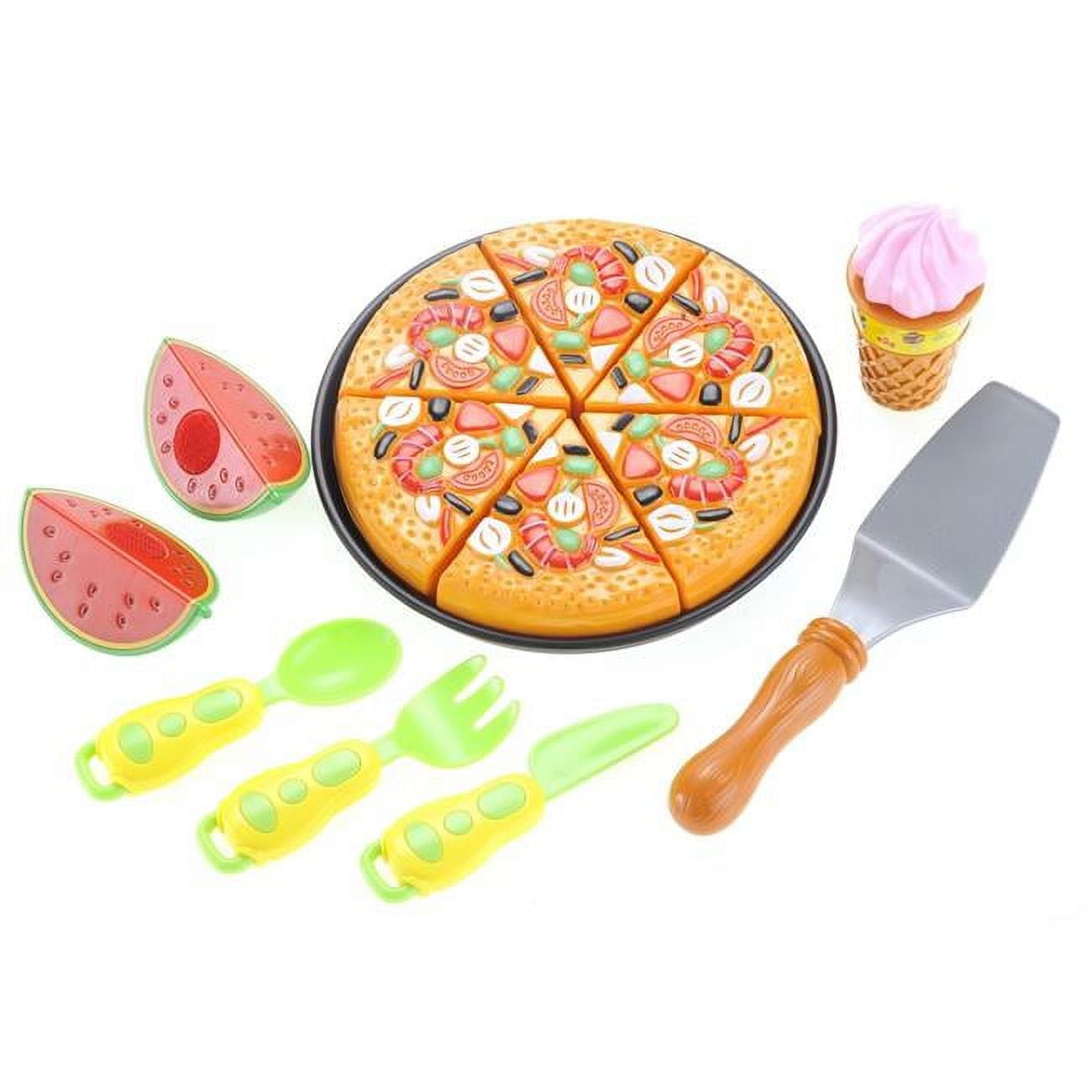 Psb16 Kitchen Fun Pizza Party For Kids Toy With Watermelon, Ice Cream & Utensils