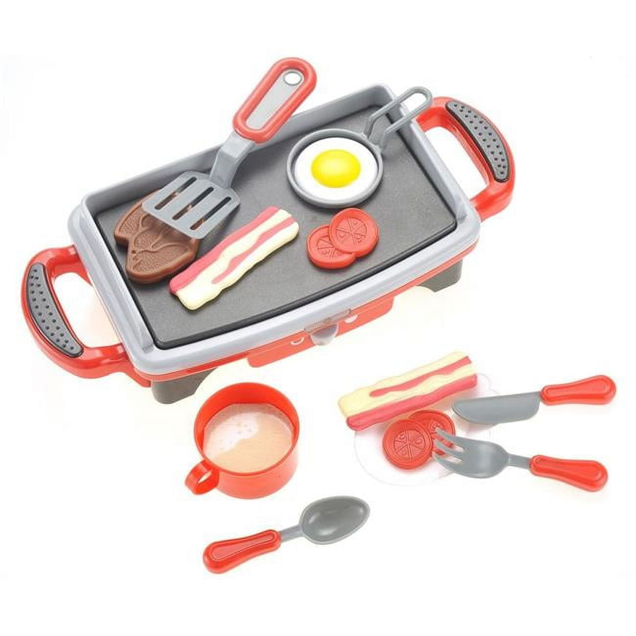 Breakfast Griddle Electric Stove Play Food Kitchen Grill Set For Kids