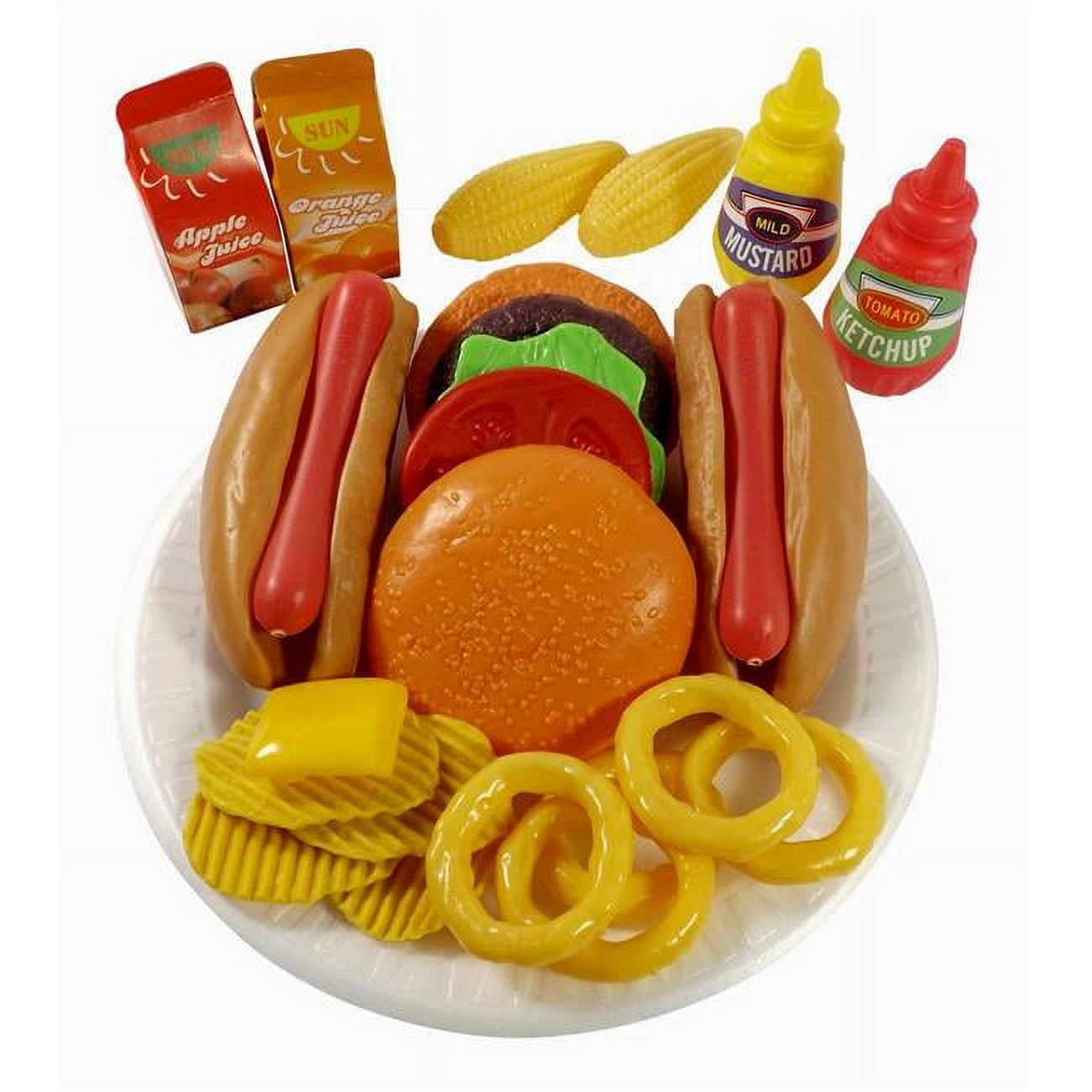 Ps8010 Fast Food Play Set For Kids, Includes Burger, Hot Dog, Potato Chips, Onion Rings, Corn & More Accessories