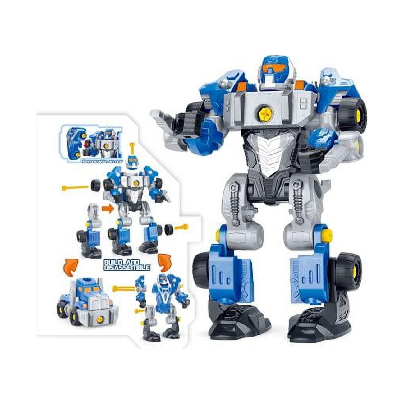 Ps1505 Blue 3-in-1 Toy Robot Playset - 42 Modification Pieces, Electric Play Drill & Screwdriver, Blue