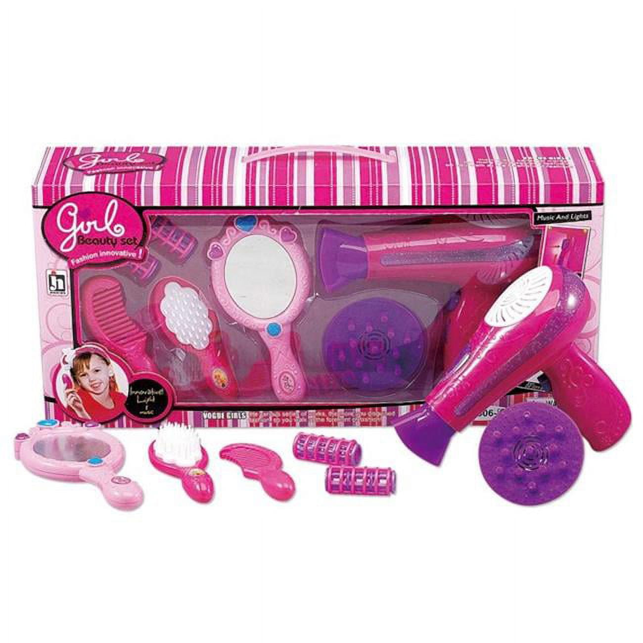 Ps08069 Beauty Salon Fashion Play Set With Hairdryer, Mirror & Accessories
